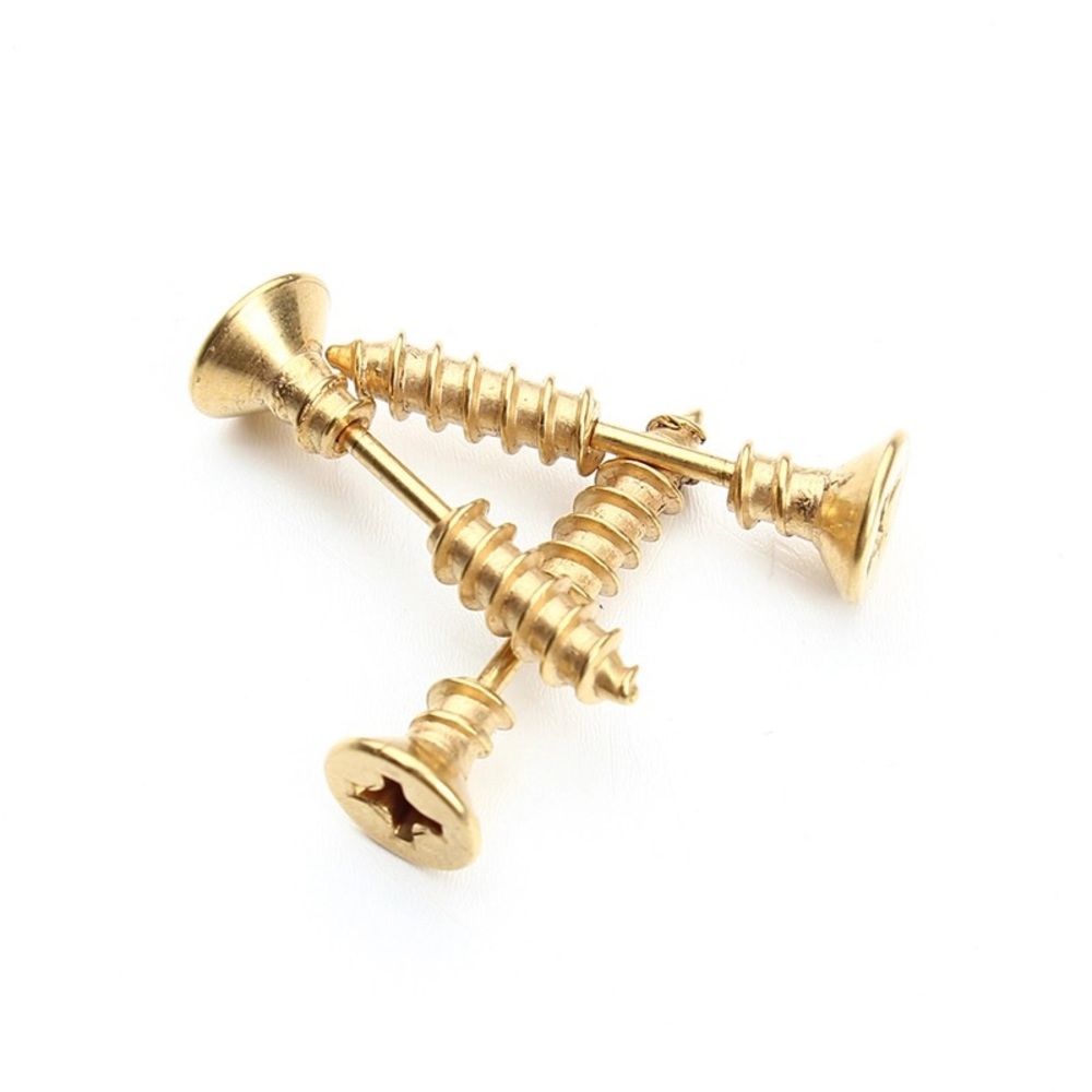 Gold Screw r earrings